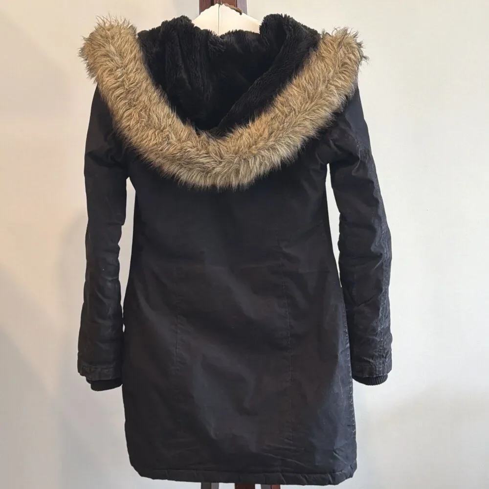 Aritzia TNA Avoriaz Black Hooded Parka Coat XXS - Picture 7 of 9